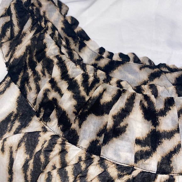 Talbots Black and Cream Zebra Print Blouse - Picture 3 of 5